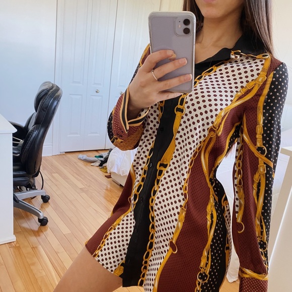 ZARA LONG SLEEVE MINI DRESS XS - Picture 2 of 4